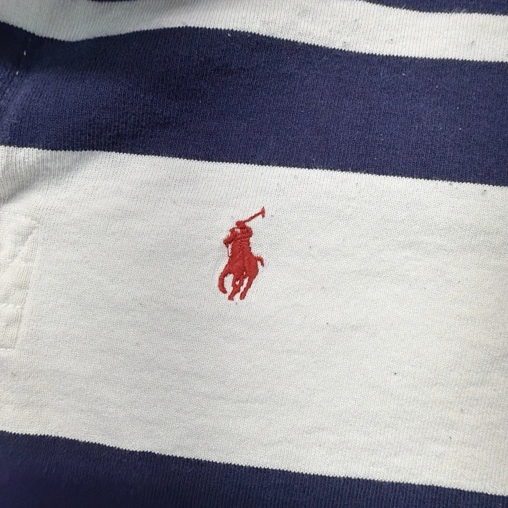 Vintage Polo Ralph Lauren Rugby Shirt Men Large Sailing Stripe Long Sleeve Pony